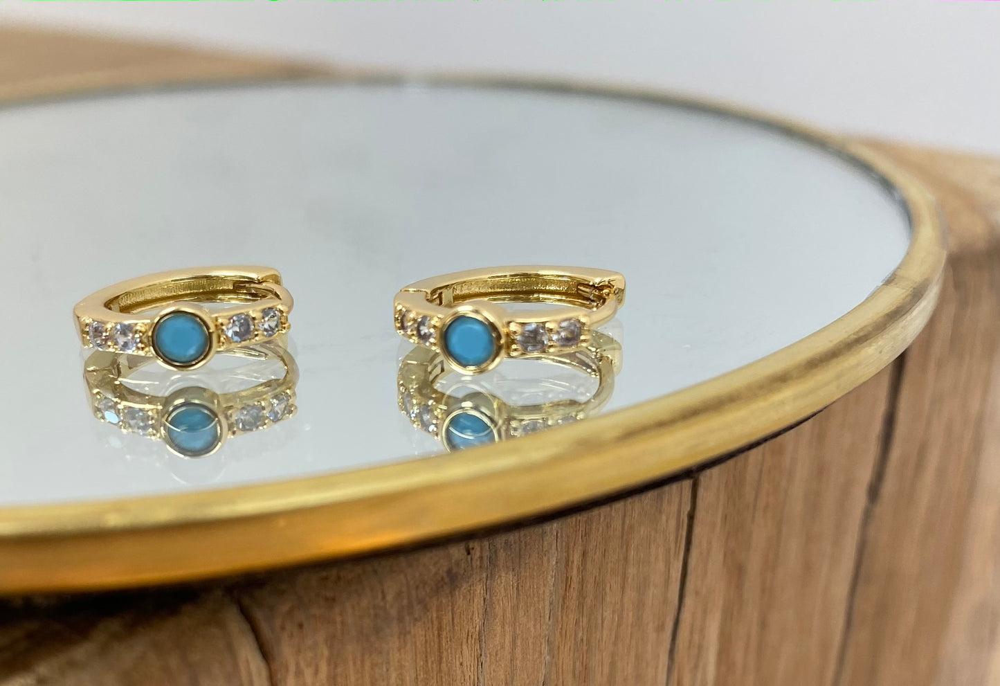 Créoles Bleu et Brillants