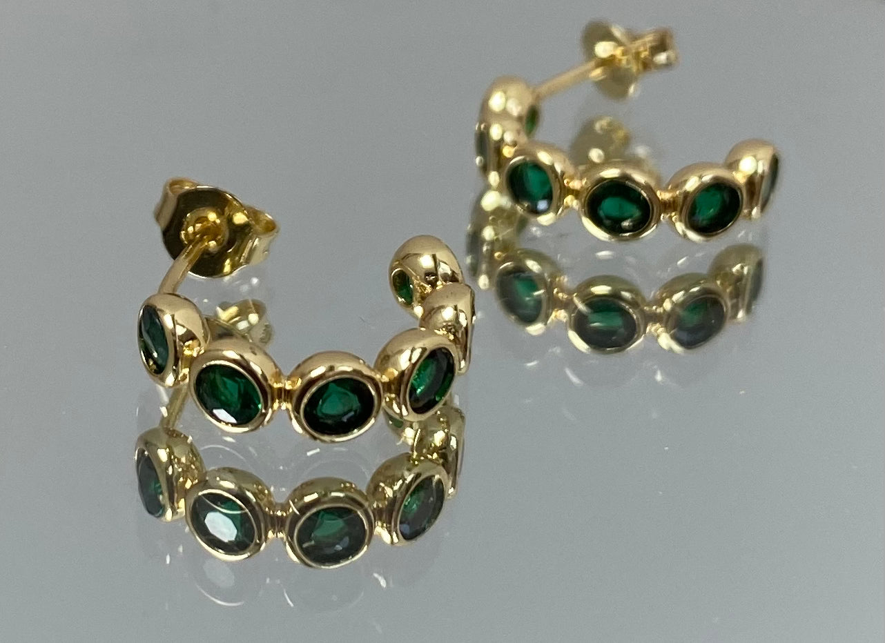 Créoles pierres de couleur