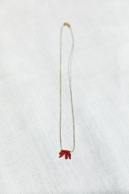 Collier Corail Fil Doré