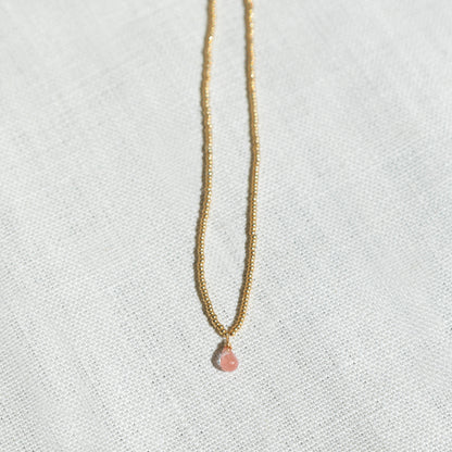 Collier Ras le Cou Goutte Rose