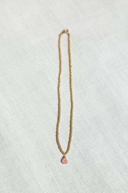 Collier Ras le Cou Goutte Rose