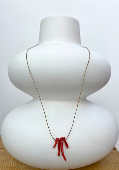 Collier corail bronze